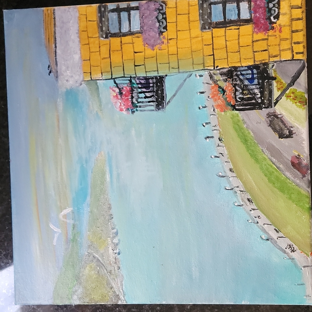 12 by 12 inch acrylic art on canvas
